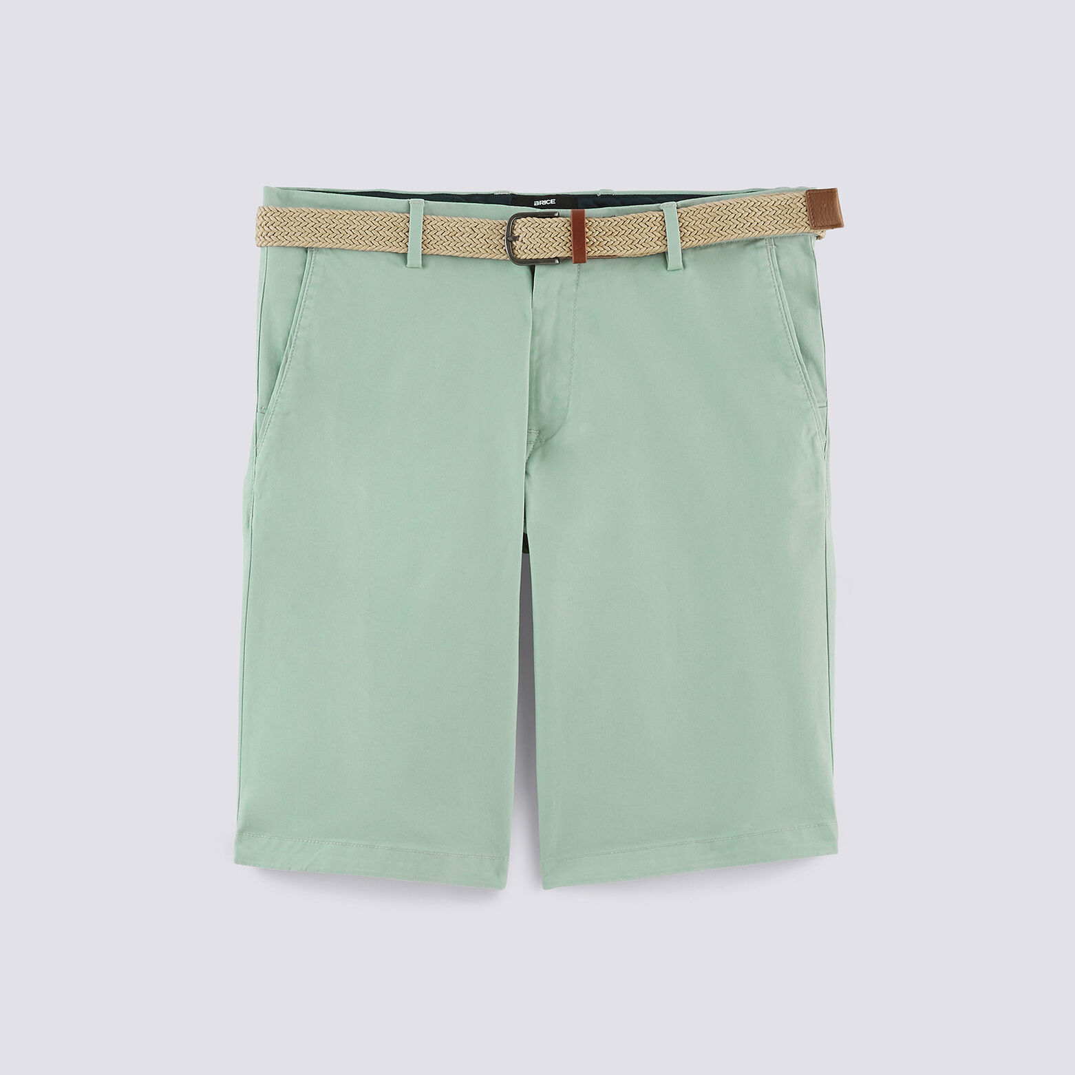 Bermuda chino uni avec ceinture