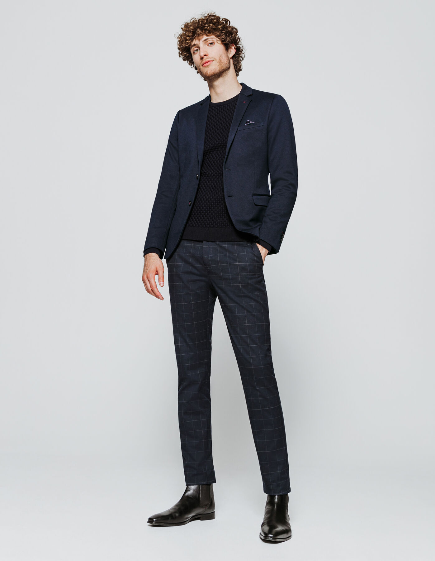 Veste blazer slim maille piquée