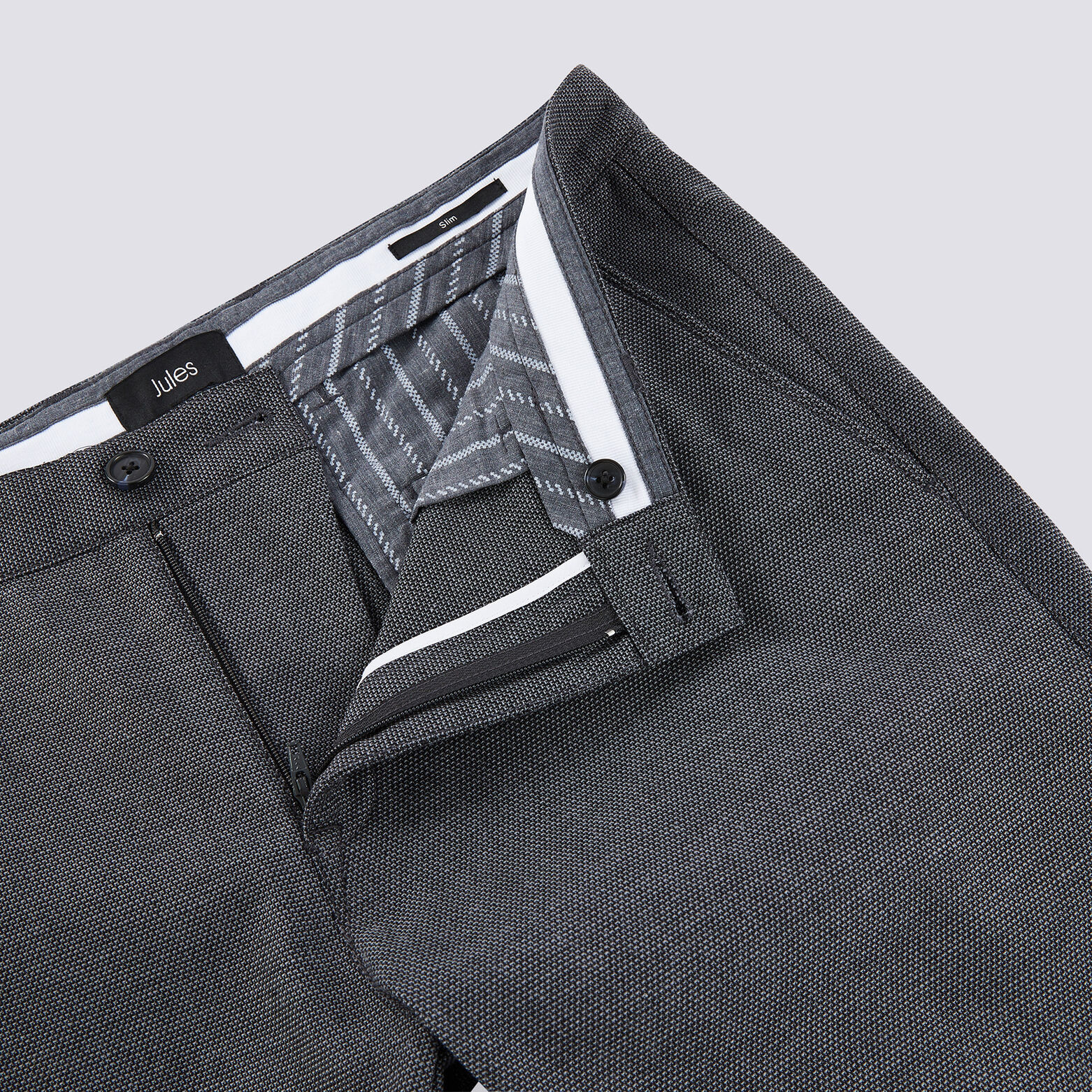Pantalon chino slim faux uni