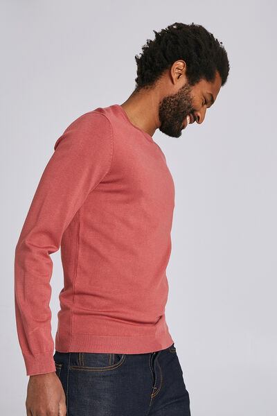 Pull fin col rond uni