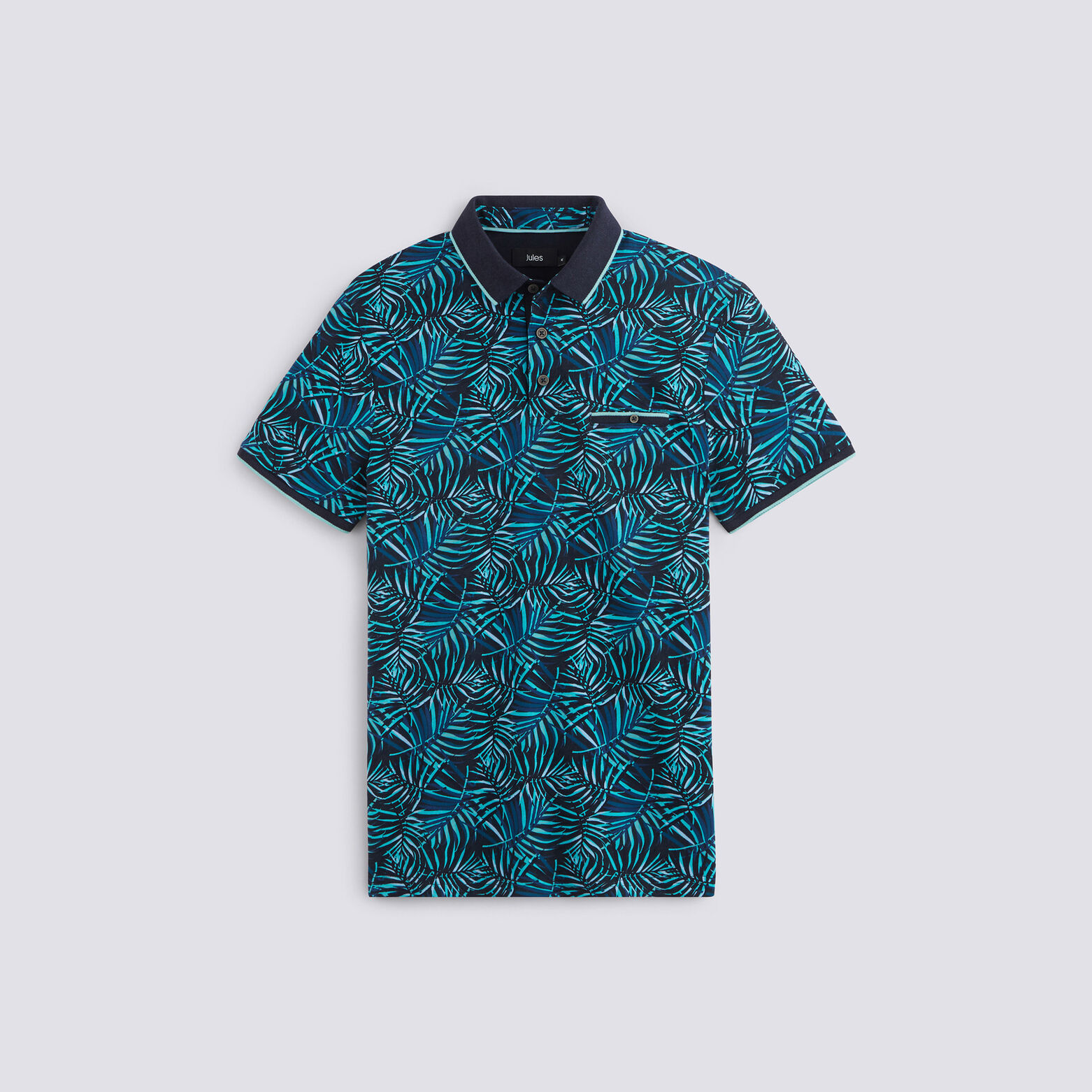 Polo manche courte imprimé tropical