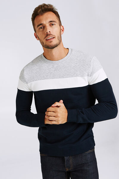 Sweat color block maille fantaisie