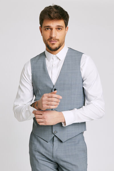 Gilet de costume à carreaux