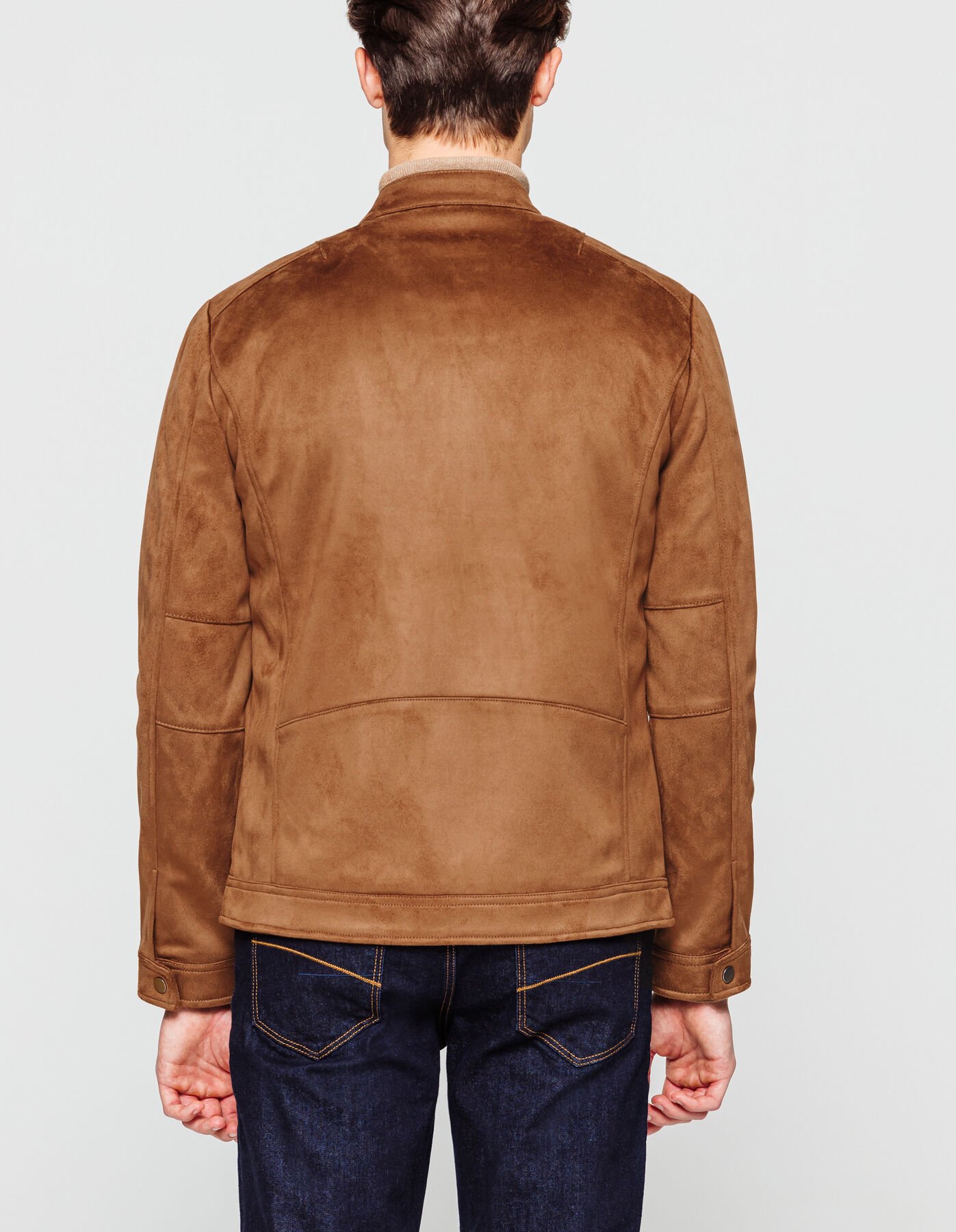 Blouson zippé suédine