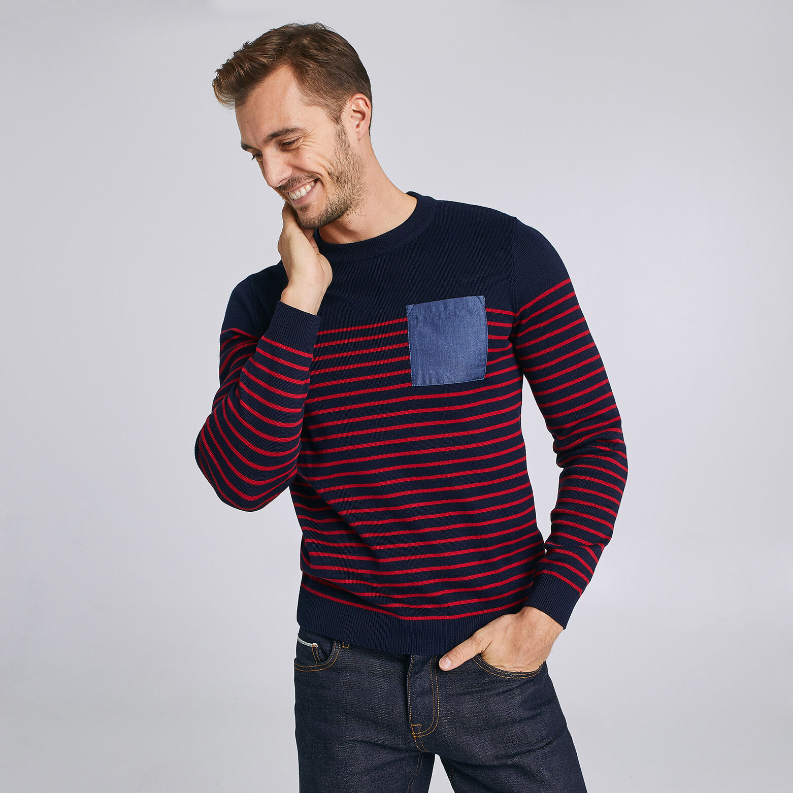 Pull marin maille fine