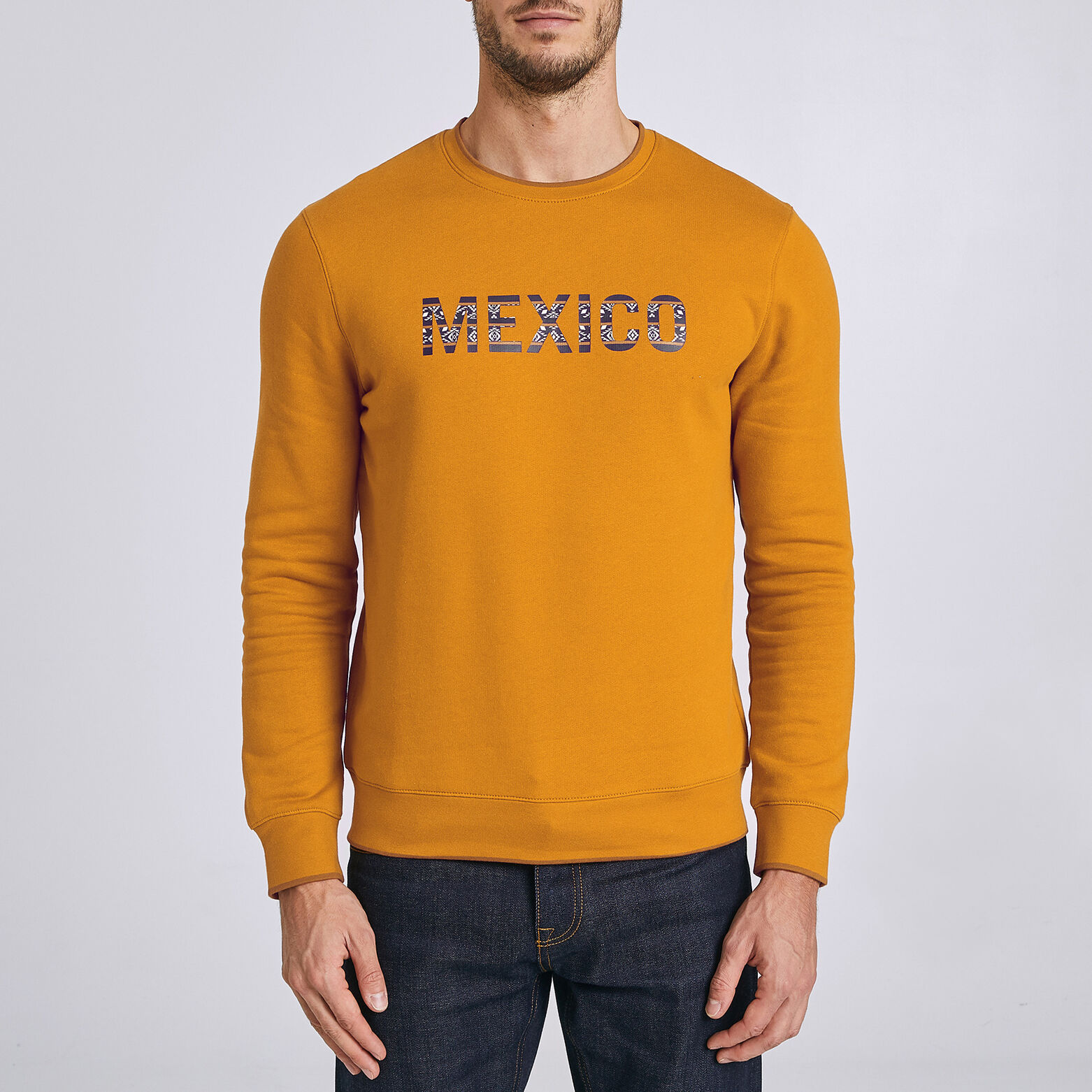 Sweat col rond message imprimé aztec
