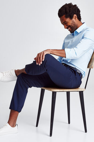 Chemise slim en popeline stretch