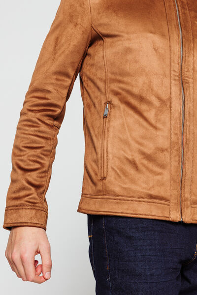 Blouson zippé suédine