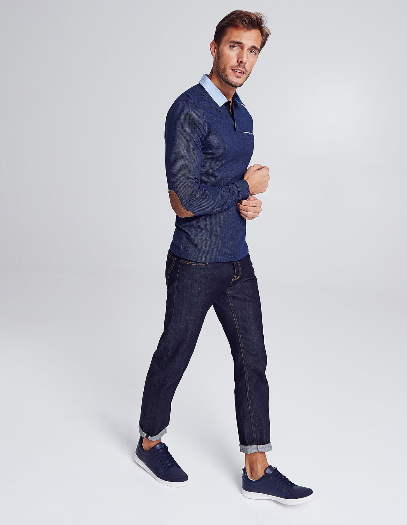 Polo manche longue col chemise