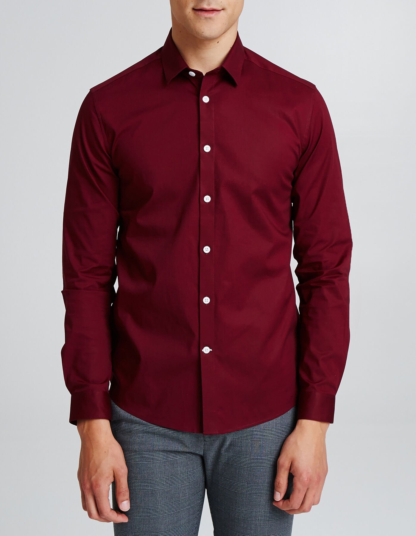 Chemise slim en popeline stretch