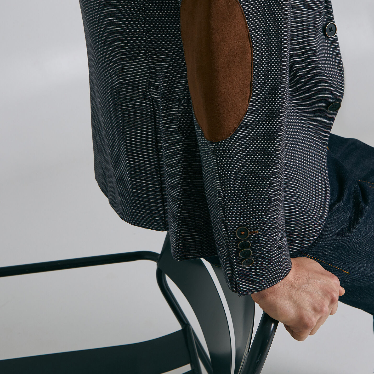Veste slim maille coudières