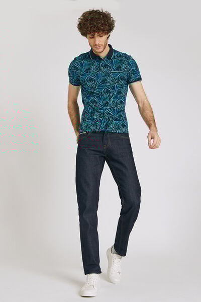 Polo manche courte imprimé tropical