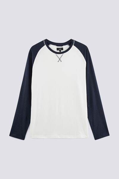 Tee shirt pyjama col rond bicolore