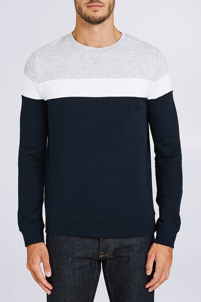 Sweat color block maille fantaisie