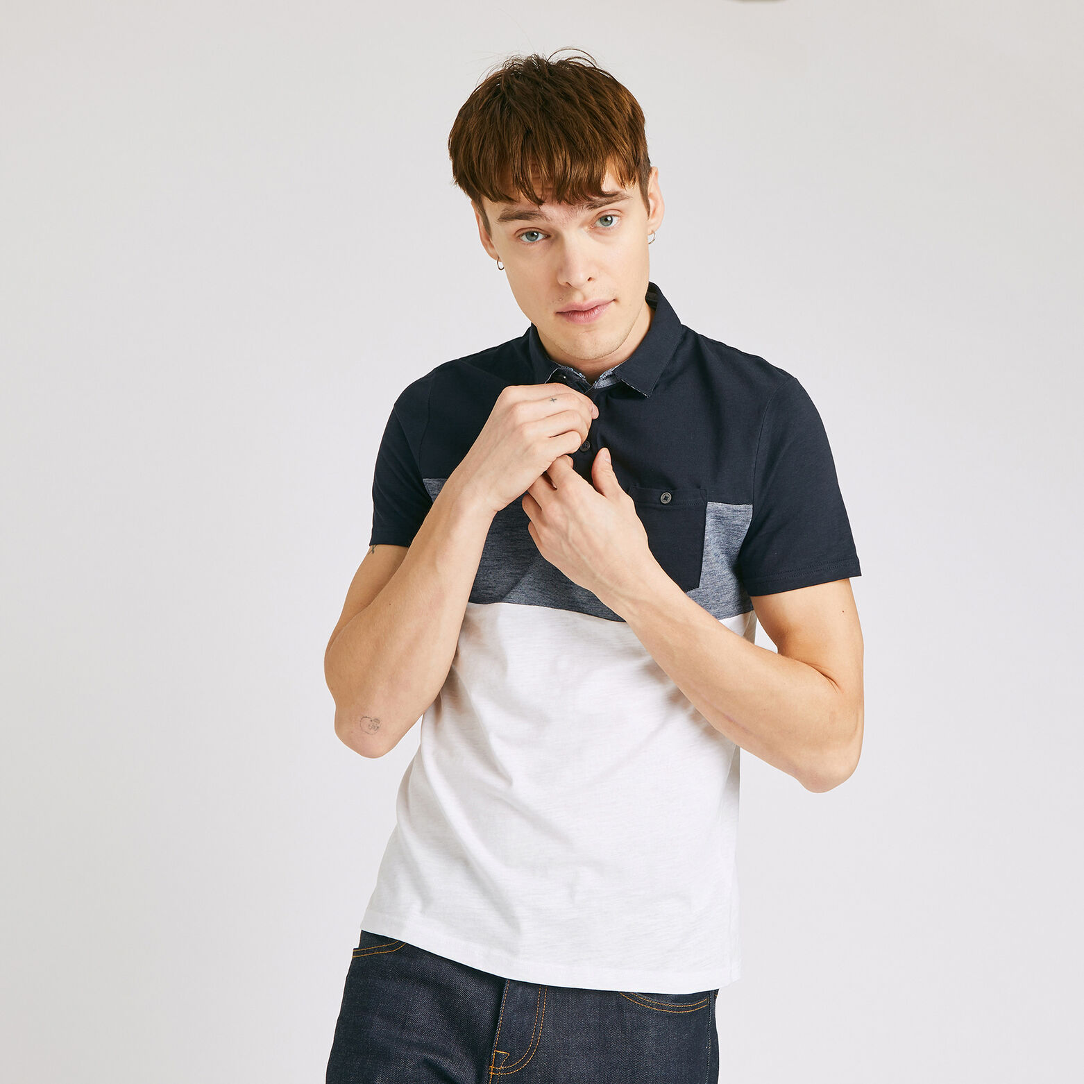 Polo manche courte colorblock