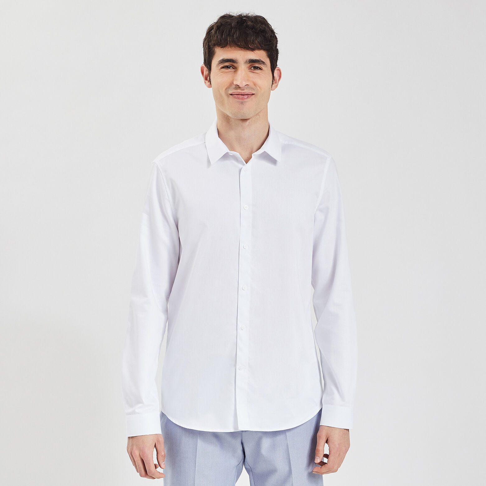Chemise slim unie coton
