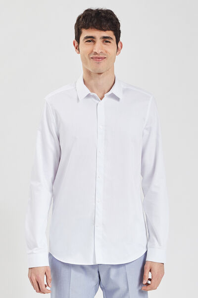 Chemise slim unie coton