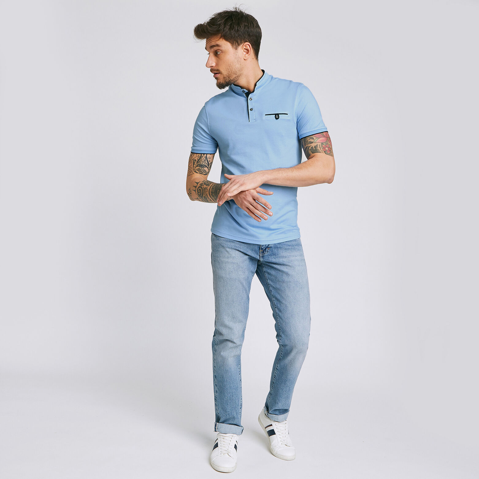 Polo manche courte col officier