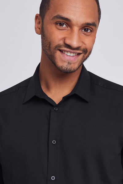 Chemise slim repassage facile Stay black/white en 