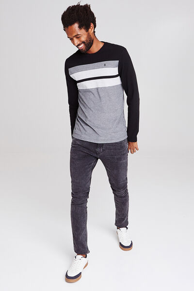 Tee-shirt colorblock avec jeux de découpes