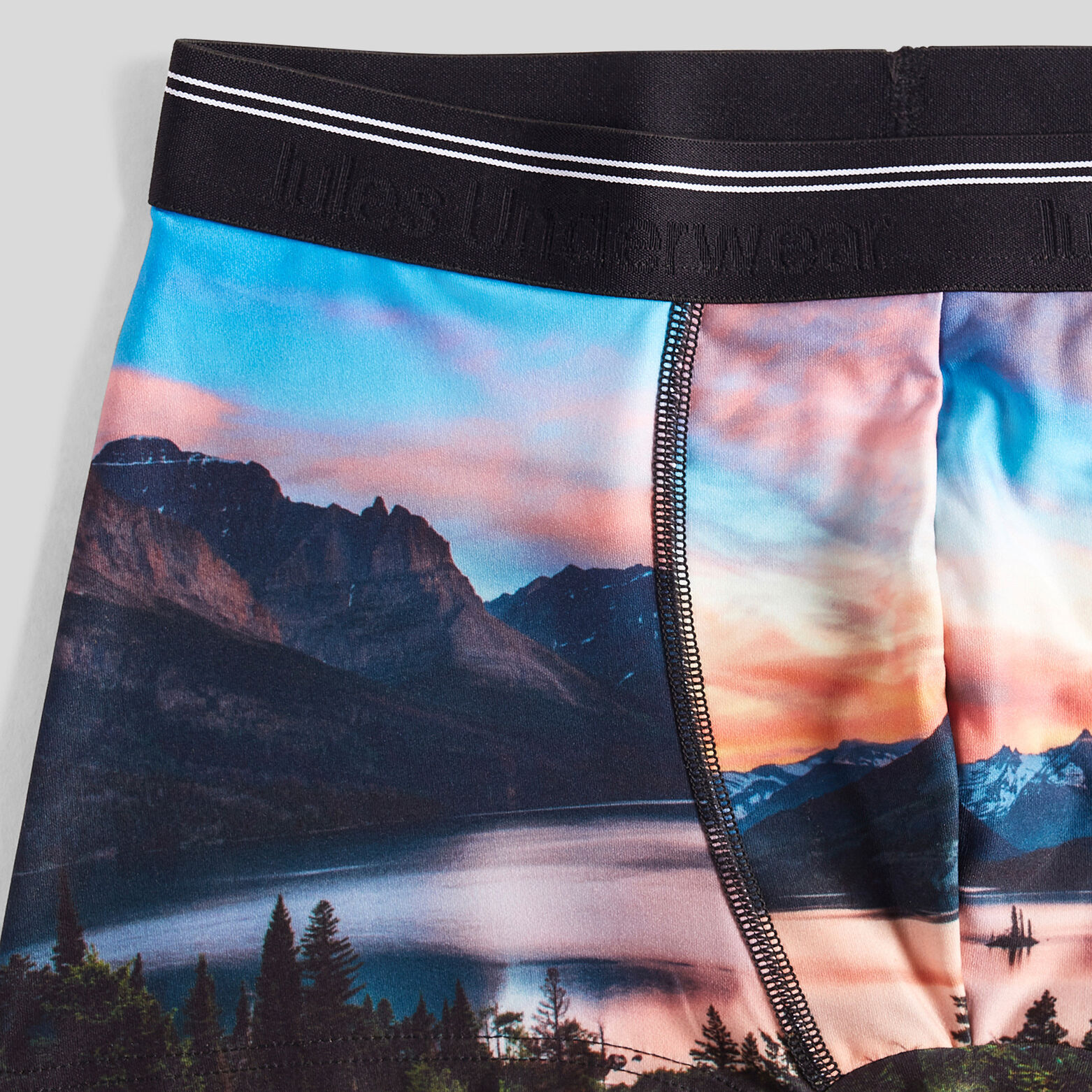 Boxer homme imprimé paysage montagne