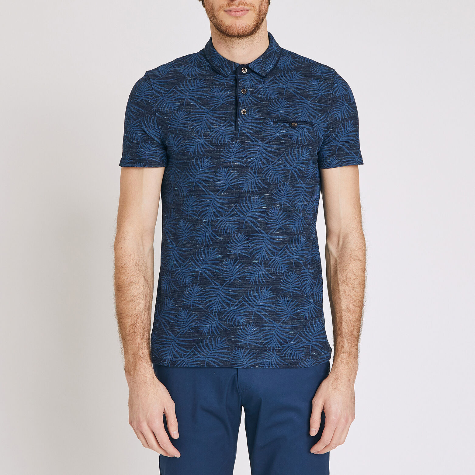 Polo manches courtes motif exotique