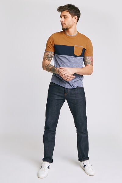Tee shirt colorblock empiècement poche