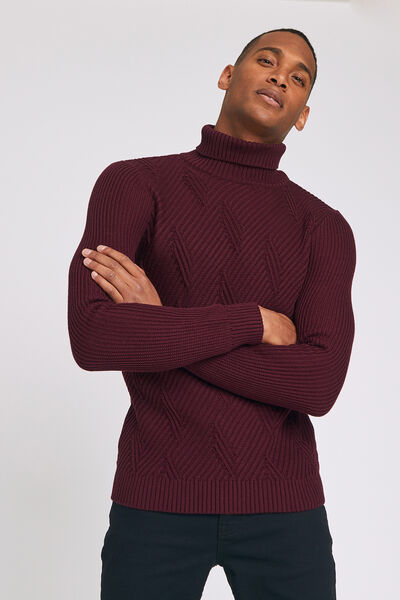 Pull col roulé torsadé