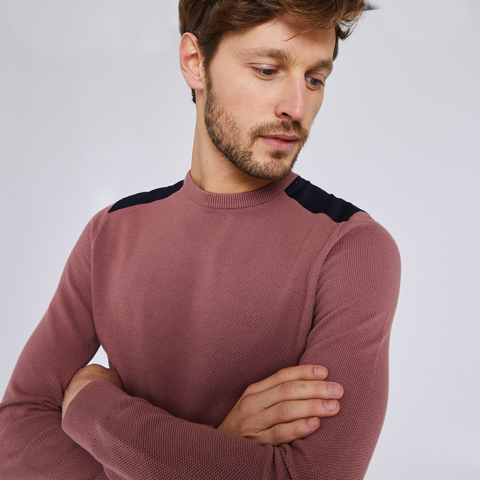 Pull col rond maille piquée