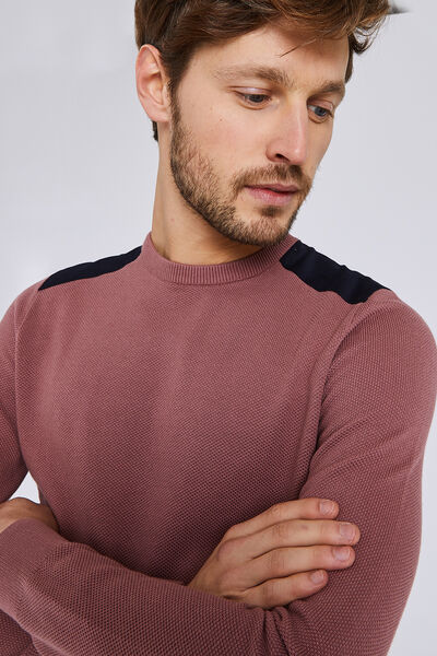 Pull col rond maille piquée