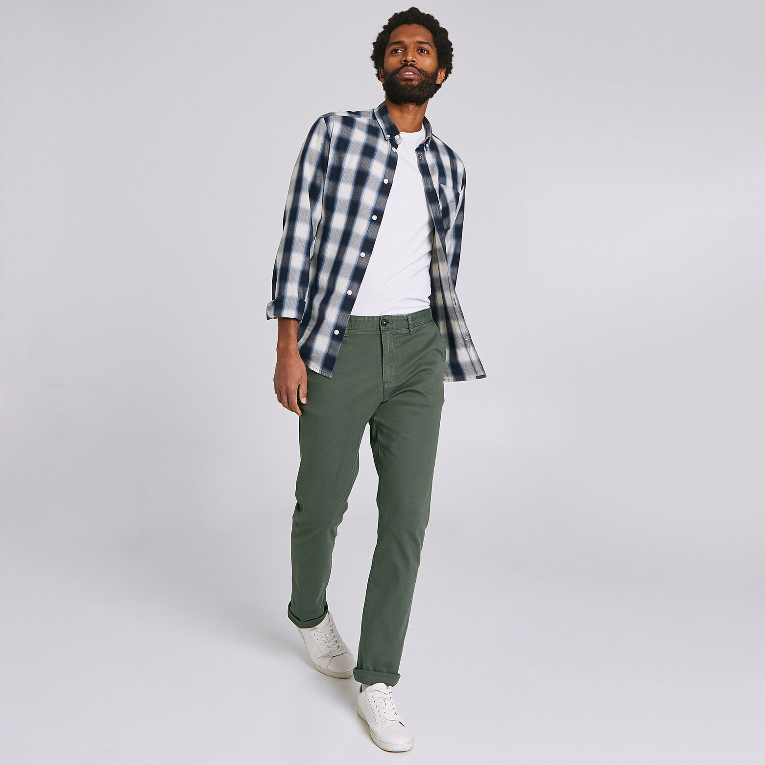 Pantalon chino droit canvas