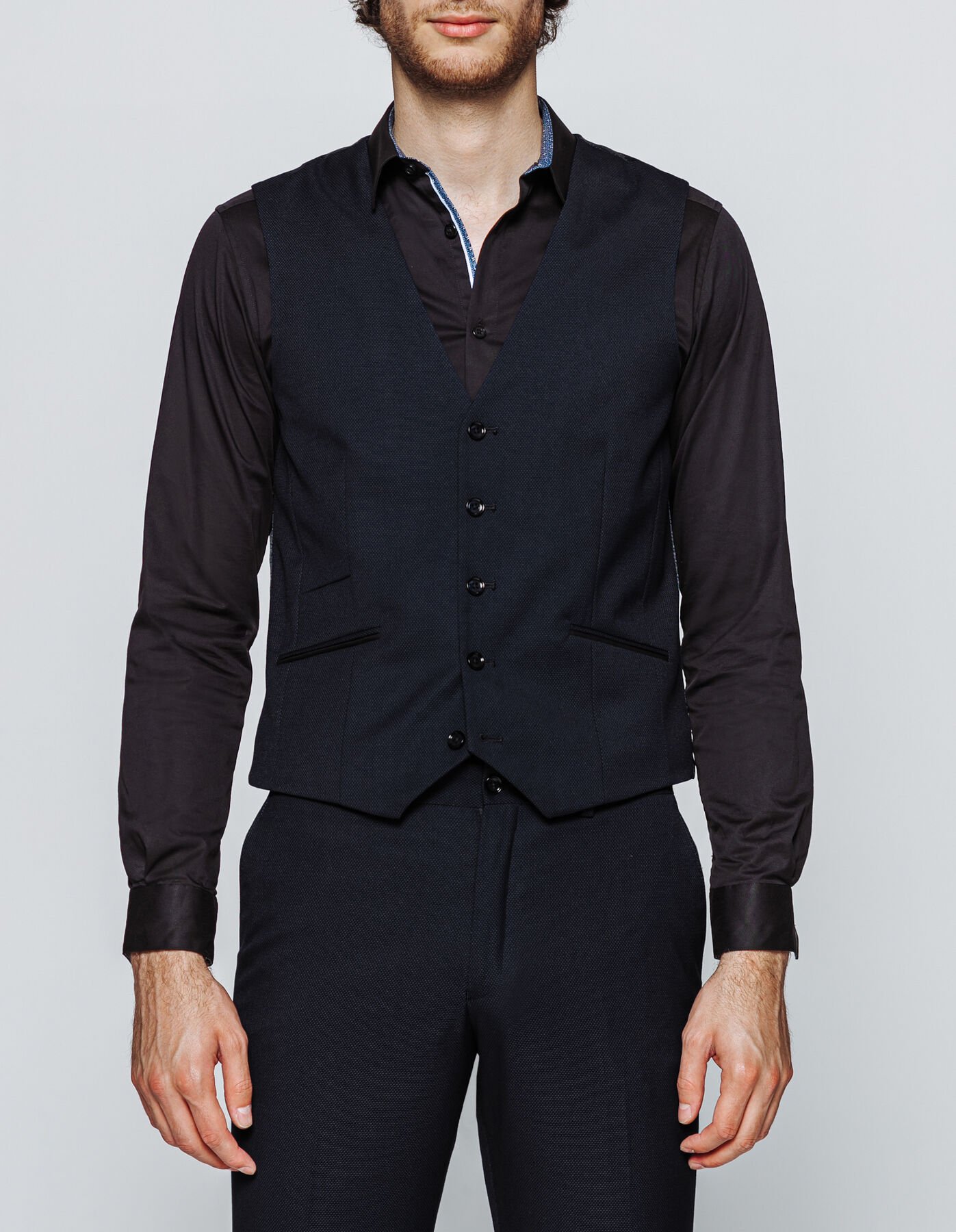 Gilet de costume coupe slim motifs jacquards