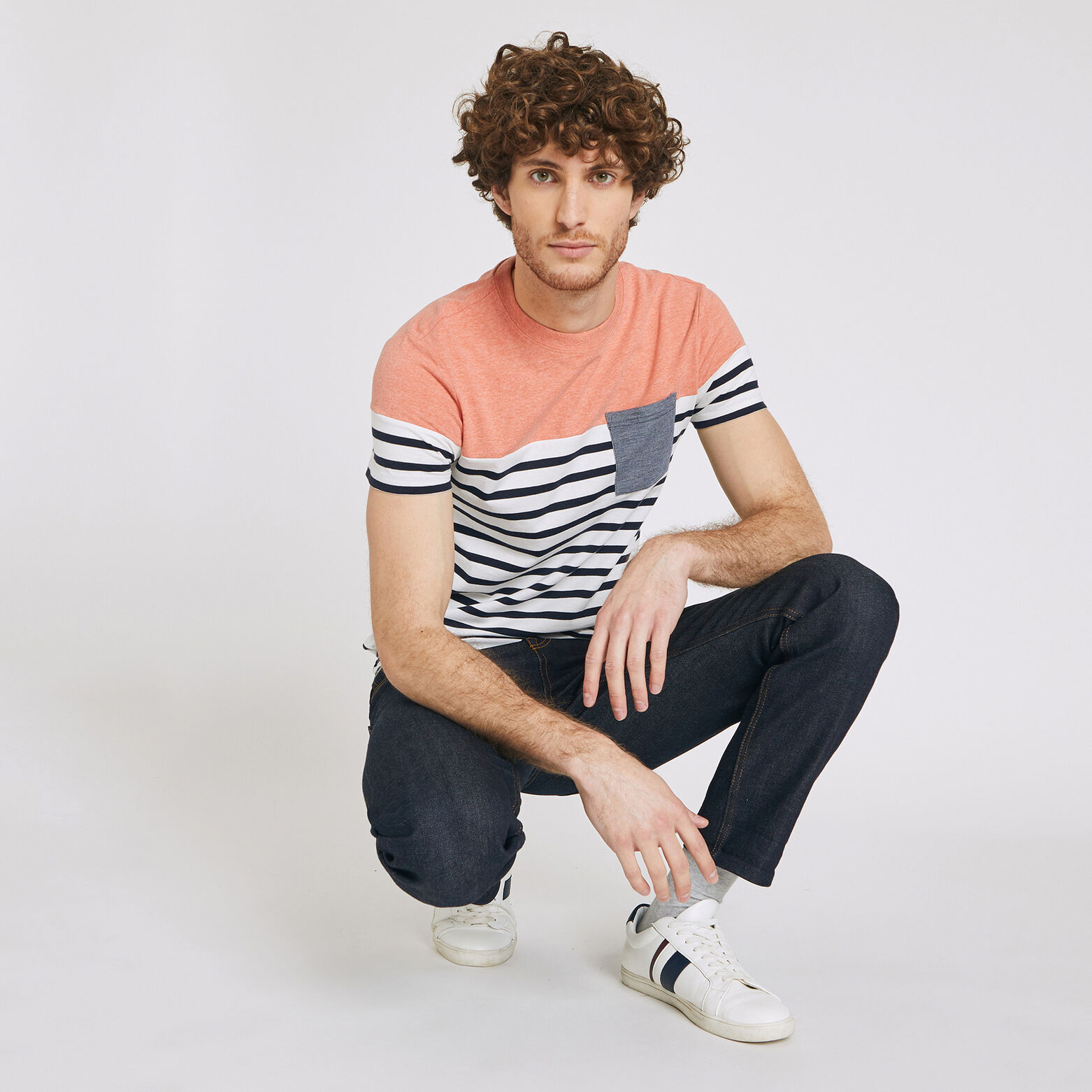 Tee shirt marinière colorblock