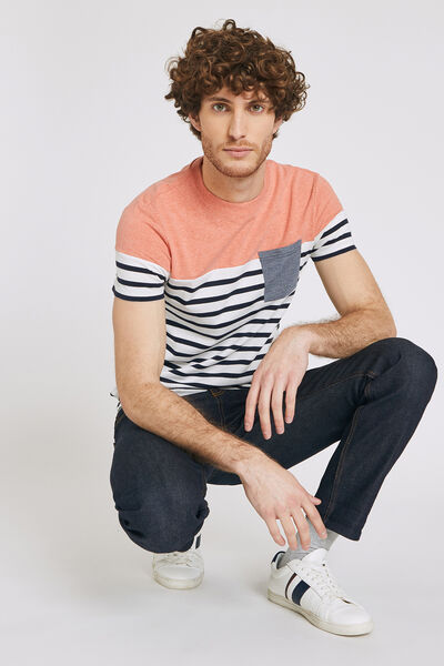 Tee shirt marinière colorblock