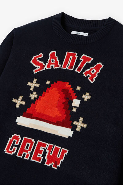 Pull de Noël "santa crew" col rond