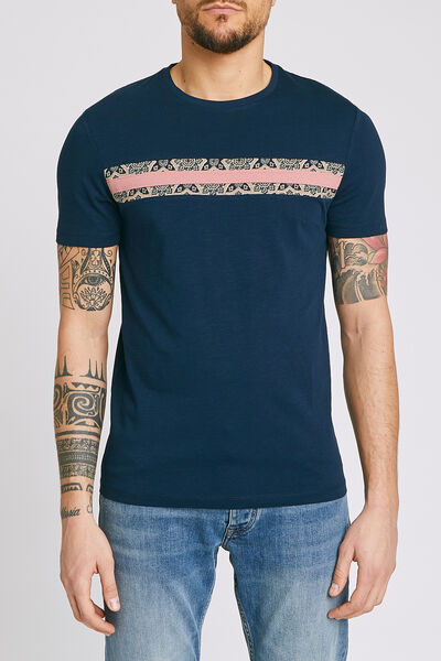 Tee shirt empiècement imprimé  mosaïque orientale.