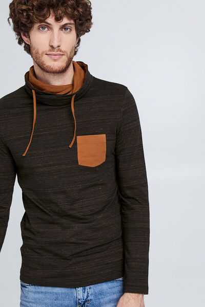 Tee shirt col snood chiné