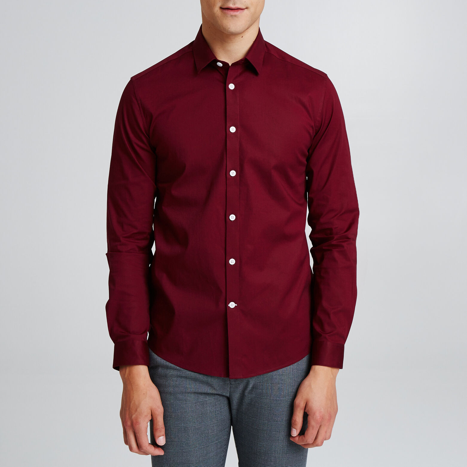 Chemise slim en popeline stretch