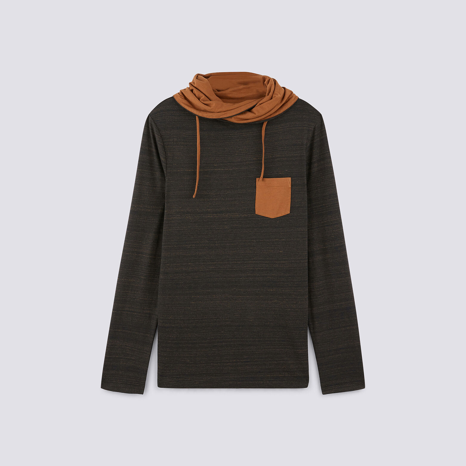 Tee shirt col snood chiné