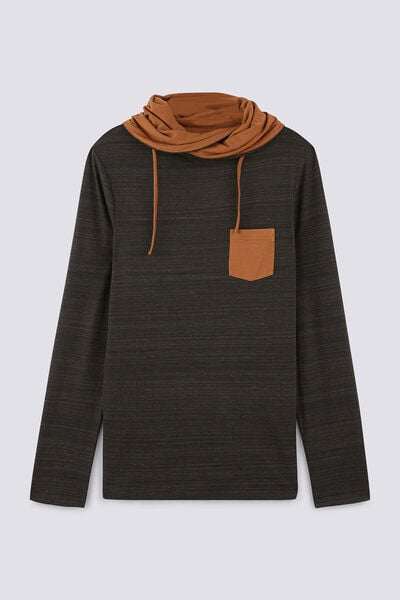 Tee shirt col snood chiné
