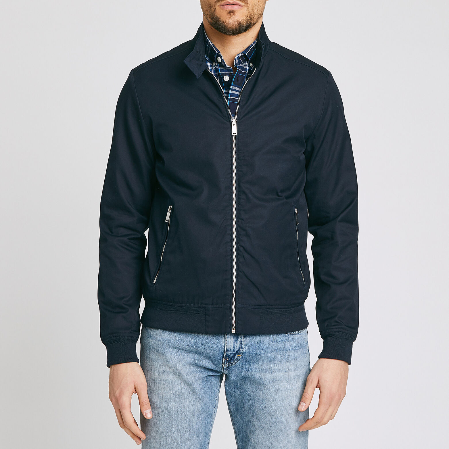 Blouson zippé léger col montant