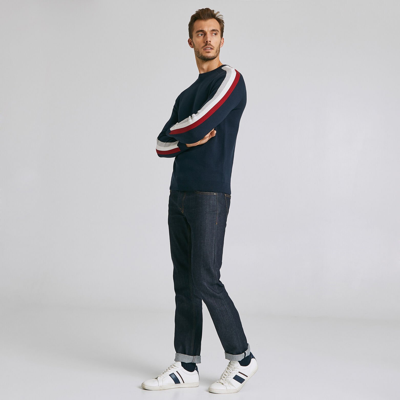 Pull milano avec bandes
