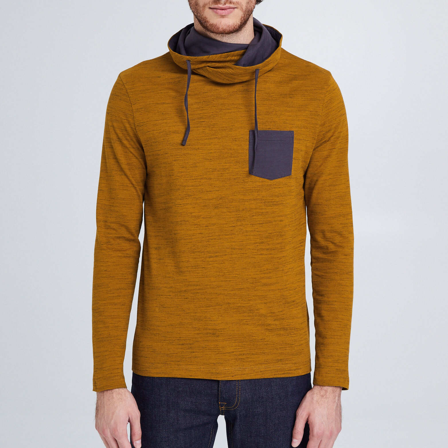 Tee shirt col snood chiné