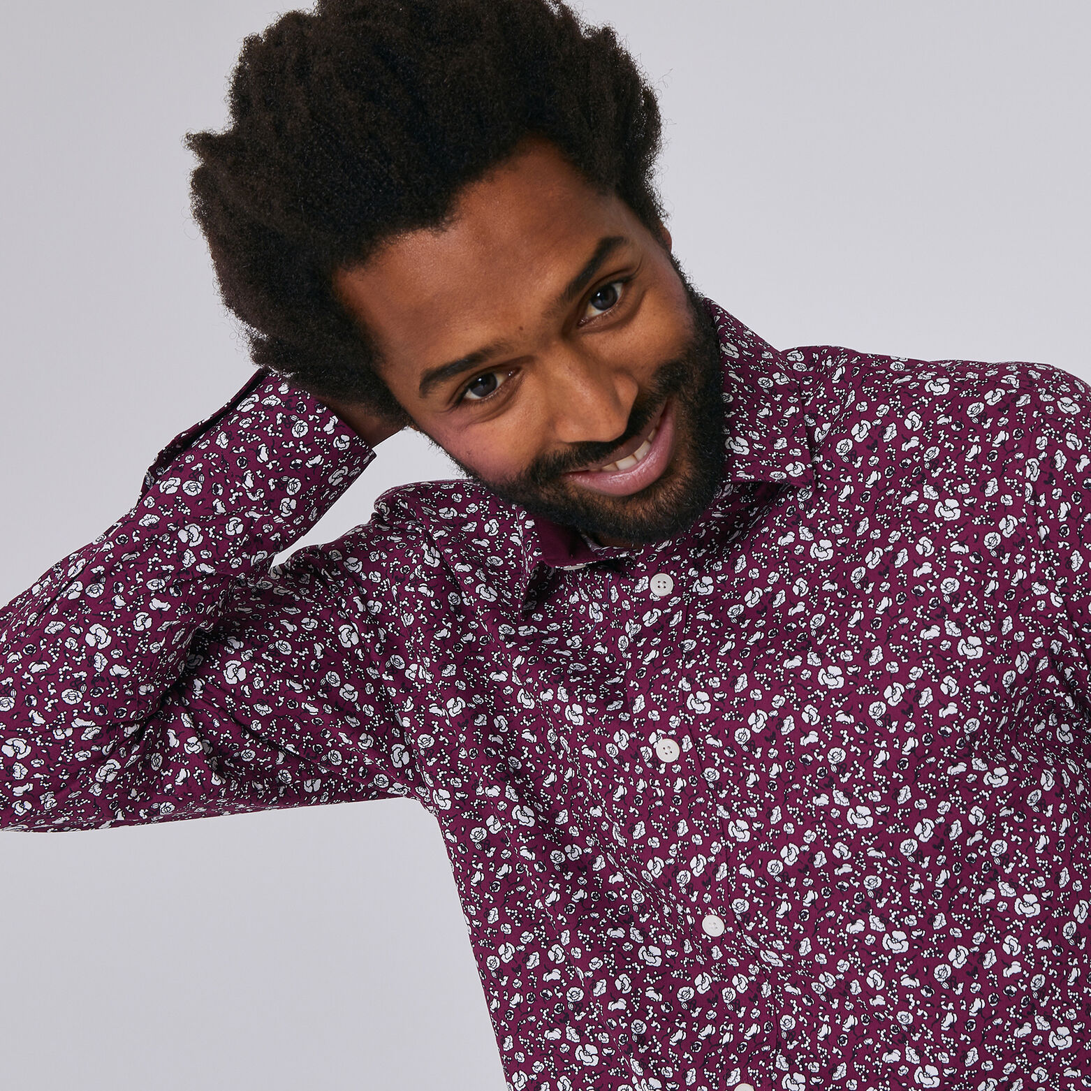 Chemise regular imprimée floral stretch