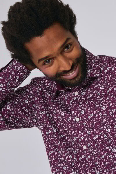Chemise regular imprimée floral stretch