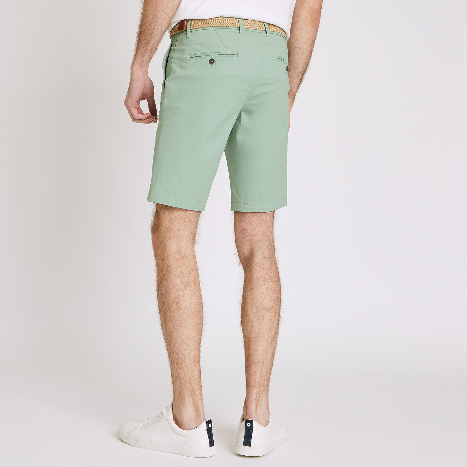 Bermuda chino uni avec ceinture