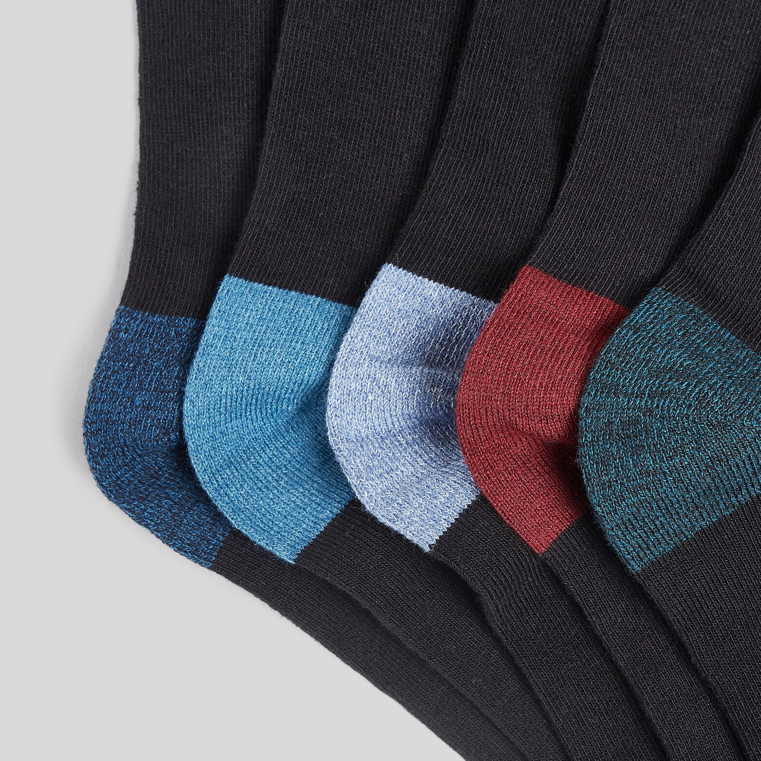Lot de 5 paires de chaussettes effets contrastés