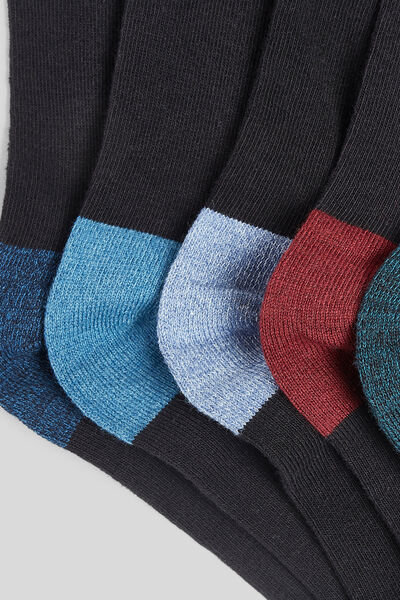 Lot de 5 paires de chaussettes effets contrastés