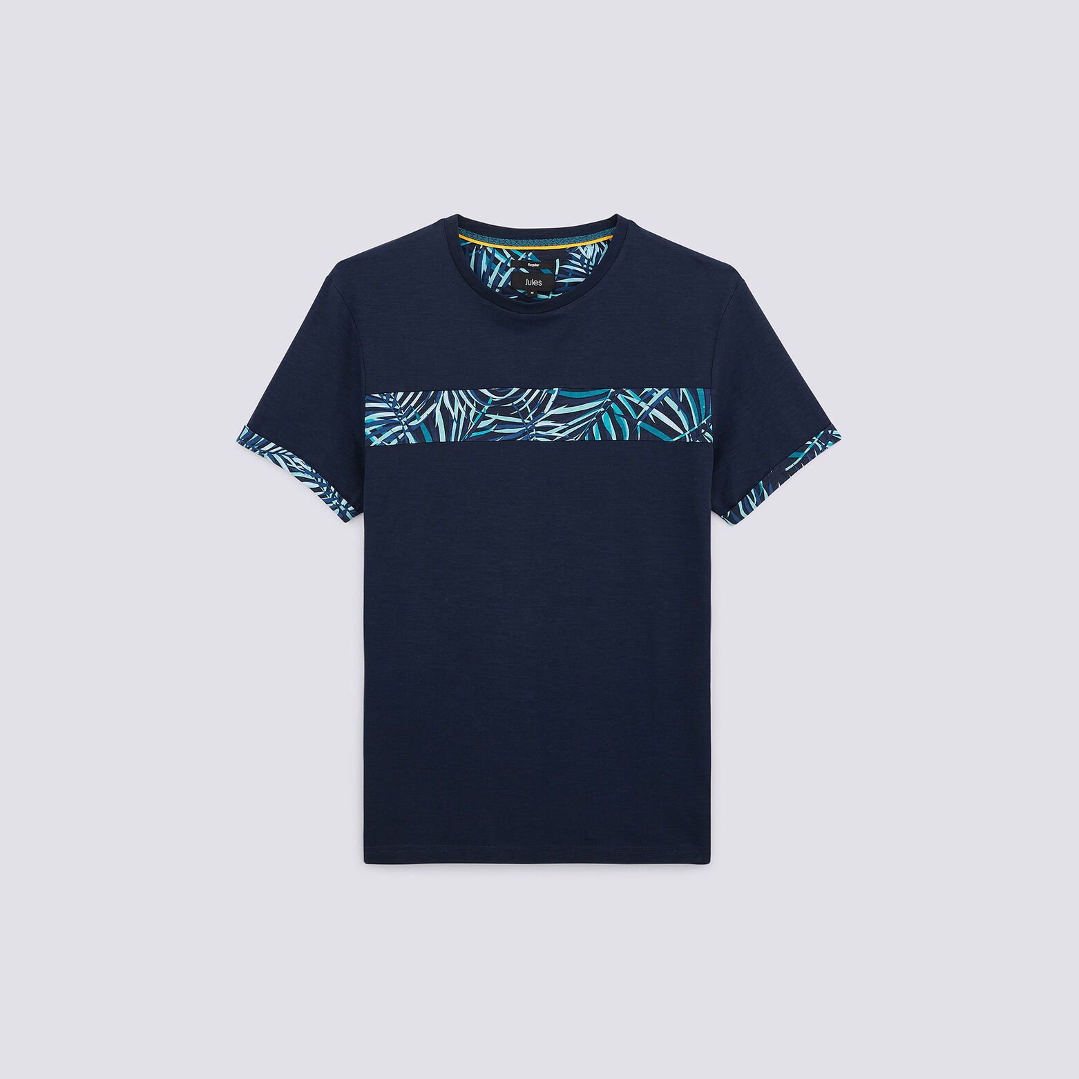 Tee shirt col rond découpe feuillage