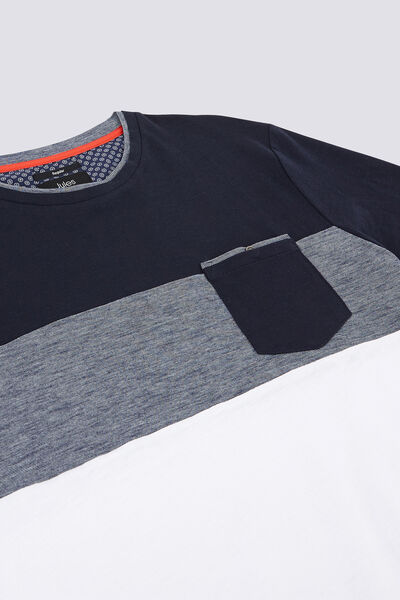 Tee shirt colorblock empiècement poche